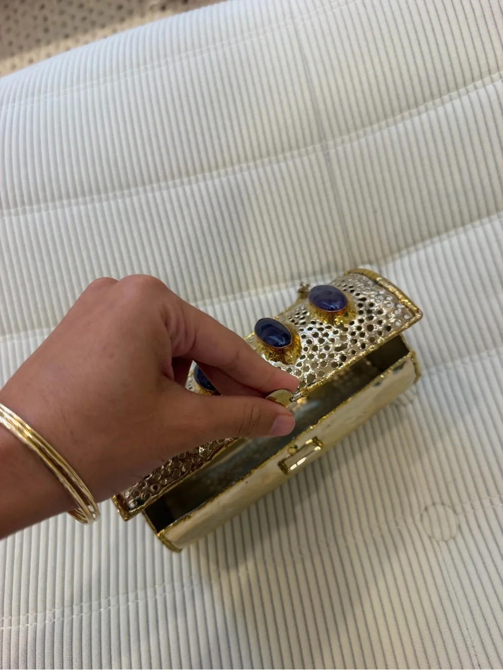Handmade Copper/Brass Evening Handbag with Amethyst Accents